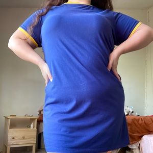Blue and Yellow T-shirt Dress Plus Size Forever 21 1X